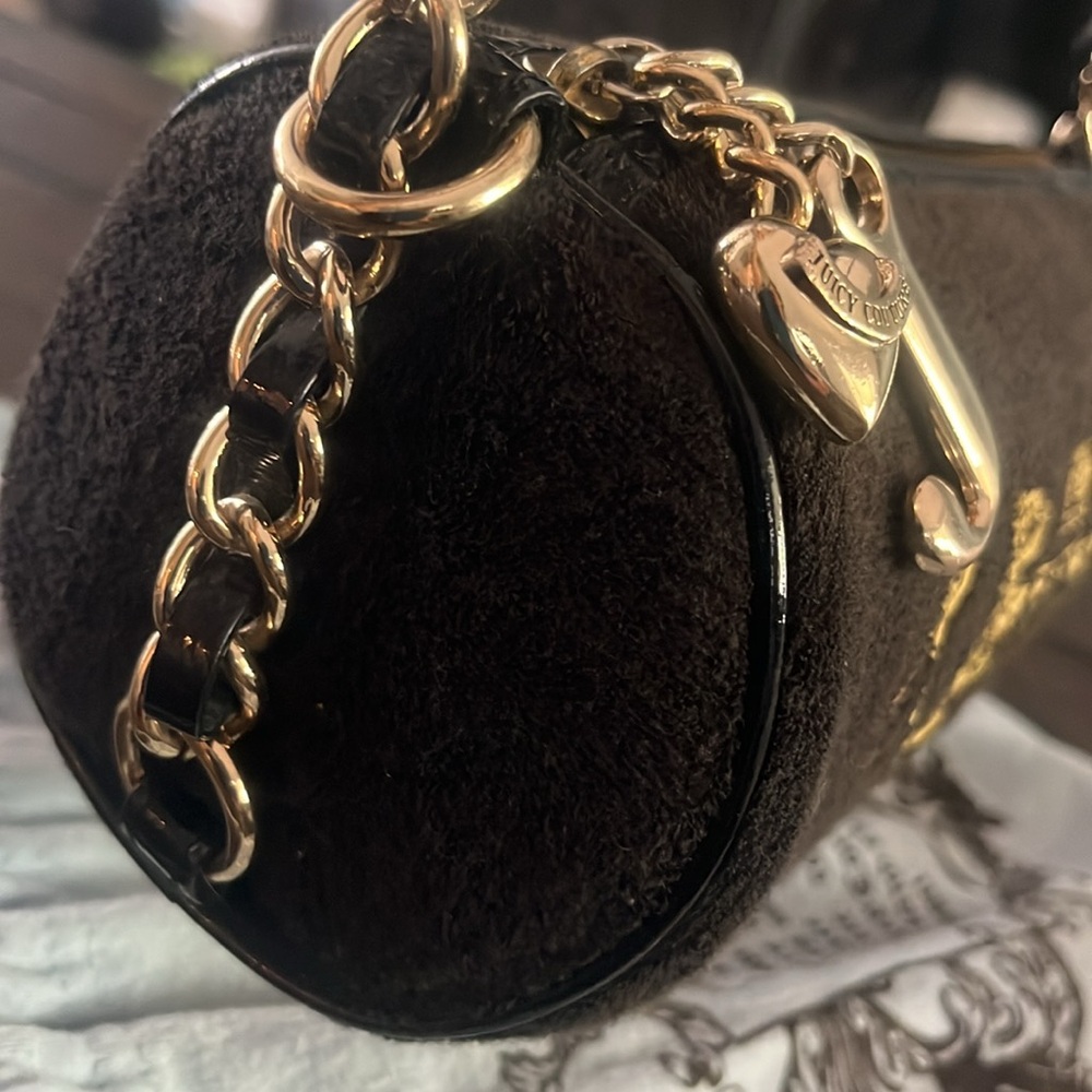 Vintage Juicy Couture Rare P&G Velour Scottie Dogs Once Upon A Time Barrel Bag - Picture 11 of 17